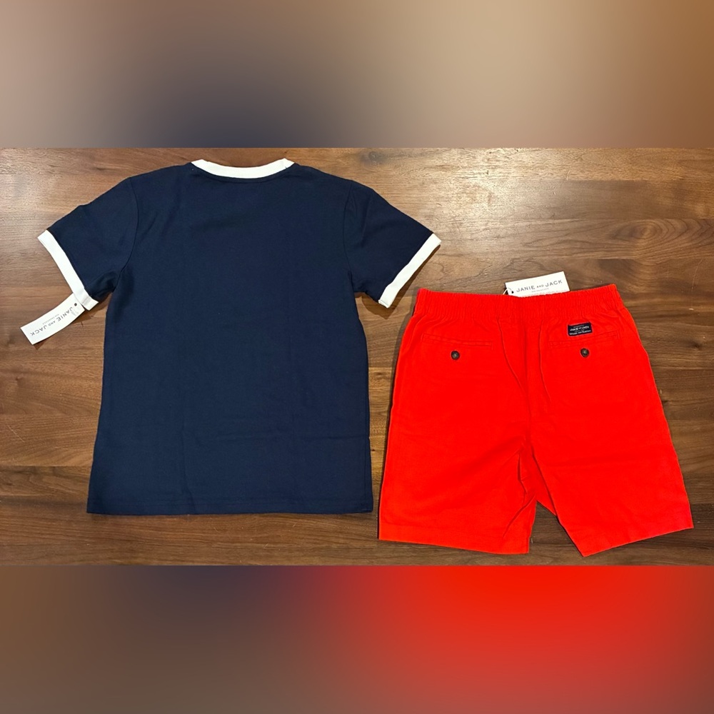 NWT- Janie and Jack Americana Flag Tee & Shorts - Picture 4 of 6